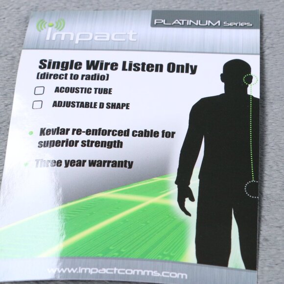 Impact M1-PLO 1-Wire Listen-Only Surveillance Earpiece Kit for Motorola 2-Pin - Picture 10 of 13